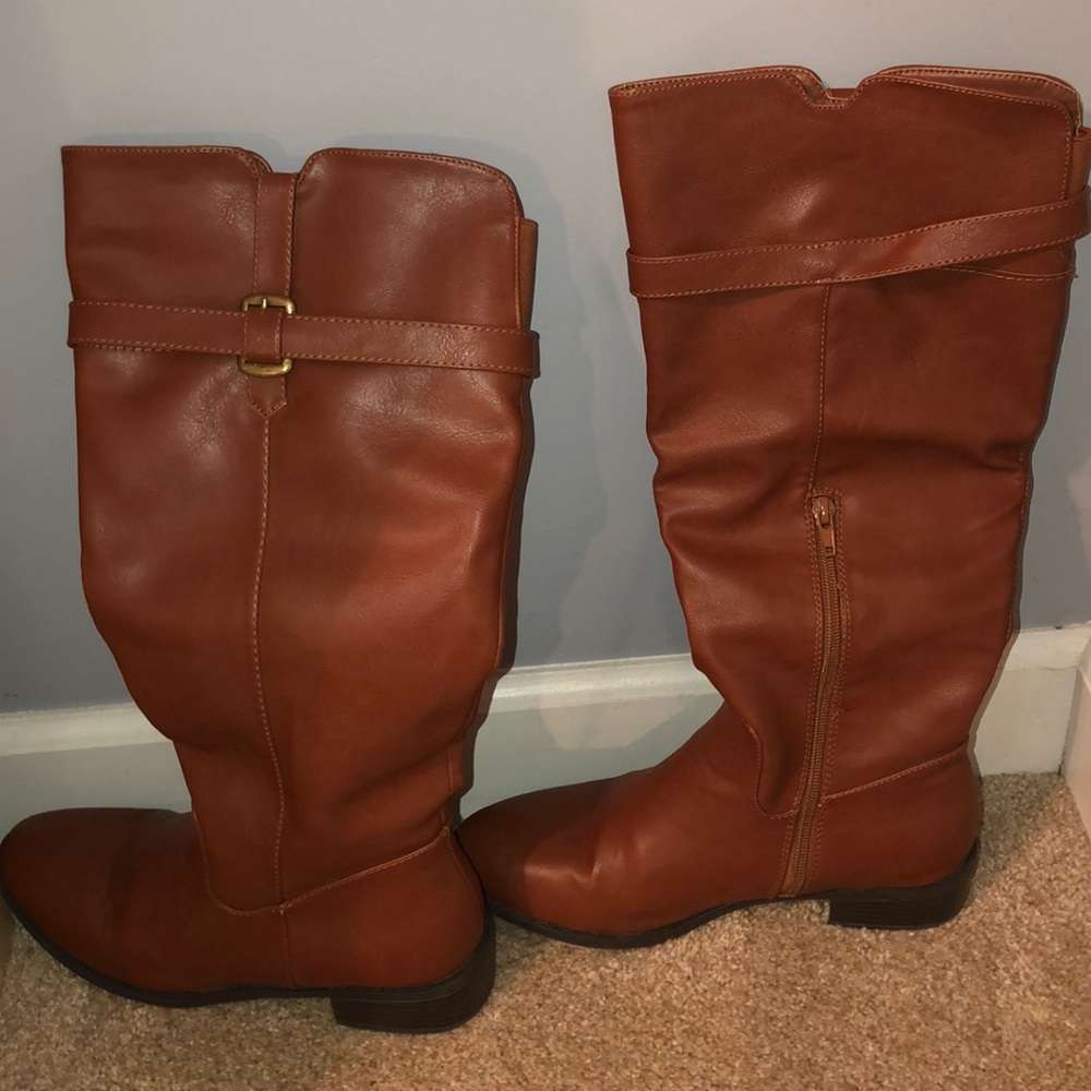 Brown riding boots